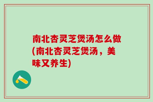 南北杏灵芝煲汤怎么做(南北杏灵芝煲汤,美味又养生) 南北杏灵芝煲汤怎么做(南北杏灵芝煲汤,美味又养生)