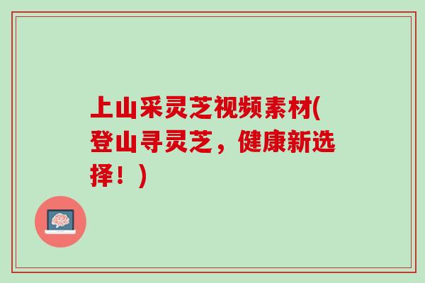 上山采灵芝视频素材(登山寻灵芝，健康新选择！)