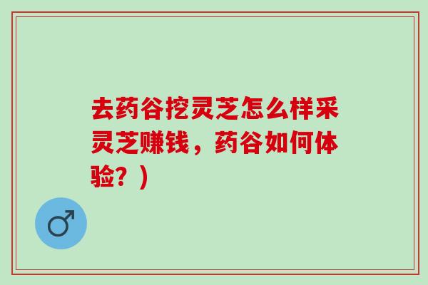 去药谷挖灵芝怎么样采灵芝赚钱,药谷如何体验?) 去药谷挖灵芝怎么样采灵芝赚钱,药谷如何体验?)