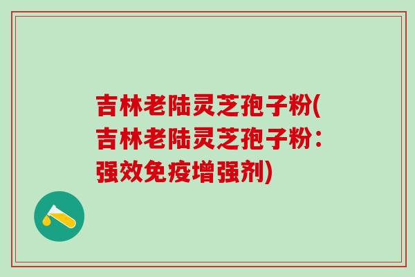 吉林老陆灵芝孢子粉(吉林老陆灵芝孢子粉：强效免疫增强剂)