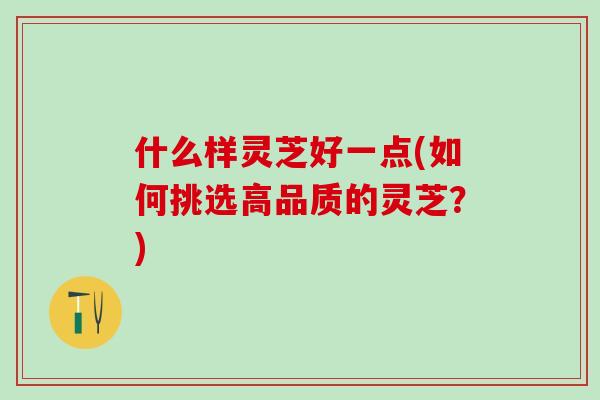 什么样灵芝好一点(如何挑选高品质的灵芝？)