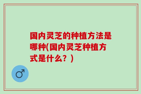 国内灵芝的种植方法是哪种(国内灵芝种植方式是什么？)