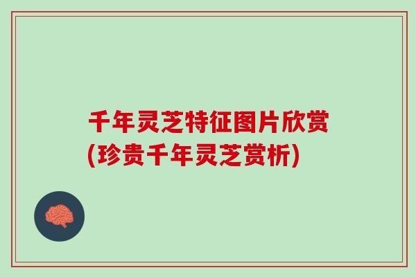 千年灵芝特征图片欣赏(珍贵千年灵芝赏析)