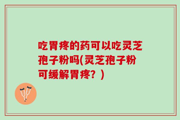 吃胃疼的药可以吃灵芝孢子粉吗(灵芝孢子粉可缓解胃疼？)