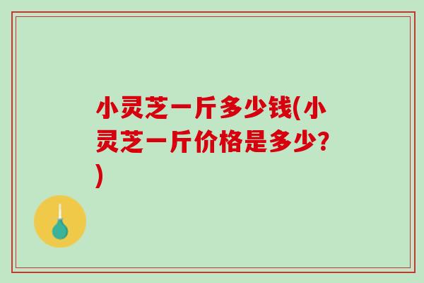 小灵芝一斤多少钱(小灵芝一斤价格是多少？)