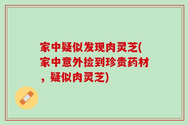家中疑似发现肉灵芝(家中意外捡到珍贵药材，疑似肉灵芝)