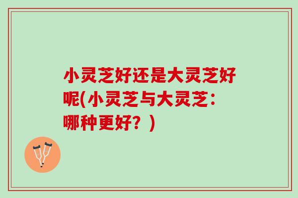 小灵芝好还是大灵芝好呢(小灵芝与大灵芝：哪种更好？)