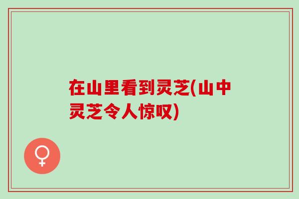在山里看到灵芝(山中灵芝令人惊叹) 在山里看到灵芝(山中灵芝令人惊叹)