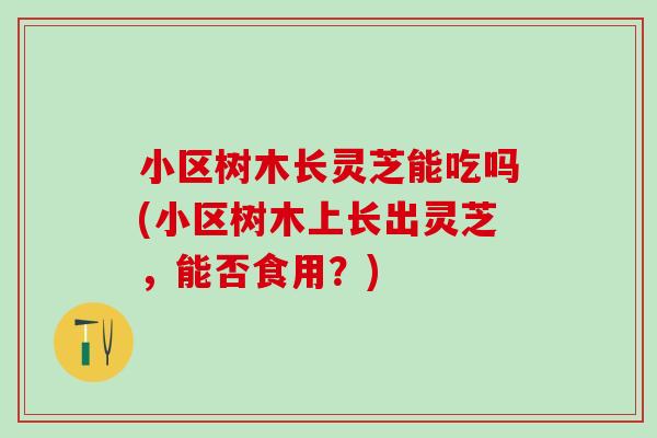 小区树木长灵芝能吃吗(小区树木上长出灵芝，能否食用？)