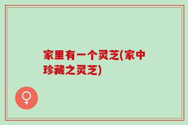 家里有一个灵芝(家中珍藏之灵芝)