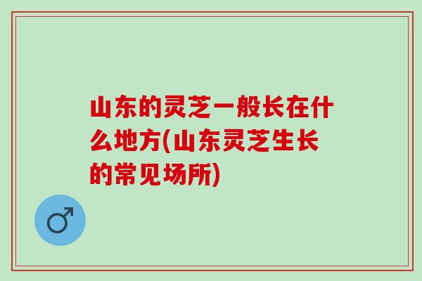 山东的灵芝一般长在什么地方(山东灵芝生长的常见场所) 山东的灵芝一般长在什么地方(山东灵芝生长的常见场所)