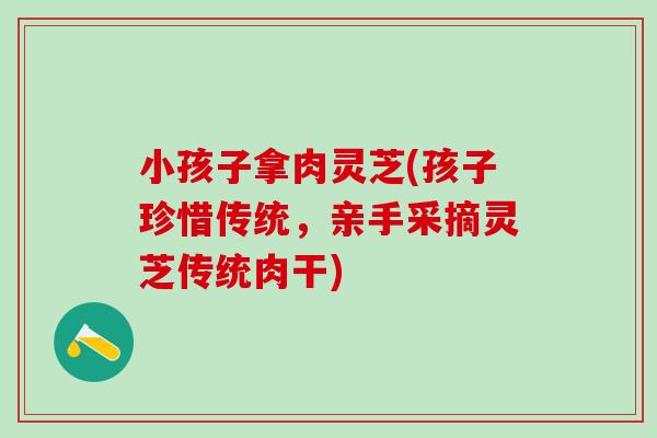 小孩子拿肉灵芝(孩子珍惜传统，亲手采摘灵芝传统肉干)