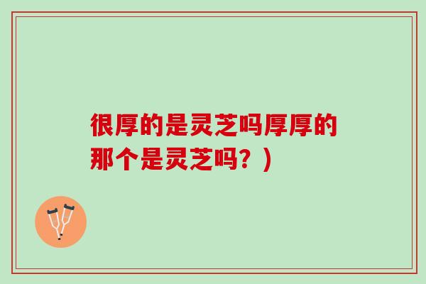 很厚的是灵芝吗厚厚的那个是灵芝吗?) 很厚的是灵芝吗厚厚的那个是灵芝吗?)