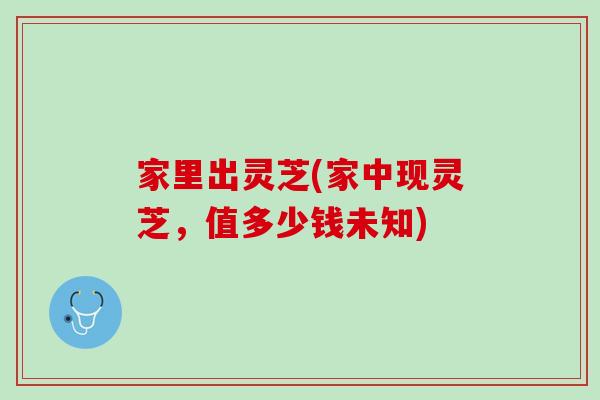 家里出灵芝(家中现灵芝，值多少钱未知)