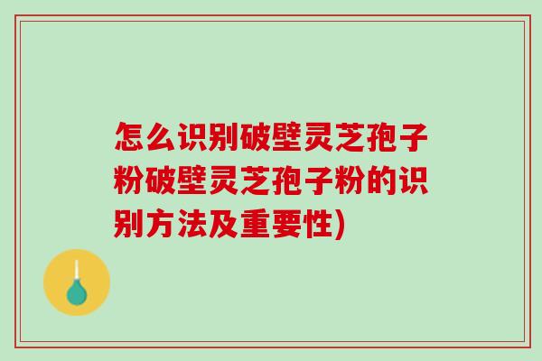 怎么识别破壁灵芝孢子粉破壁灵芝孢子粉的识别方法及重要性)