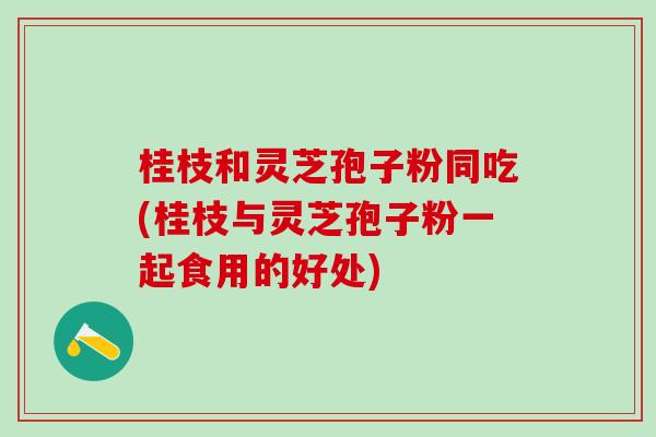 桂枝和灵芝孢子粉同吃(桂枝与灵芝孢子粉一起食用的好处) 桂枝和灵芝孢子粉同吃(桂枝与灵芝孢子粉一起食用的好处)