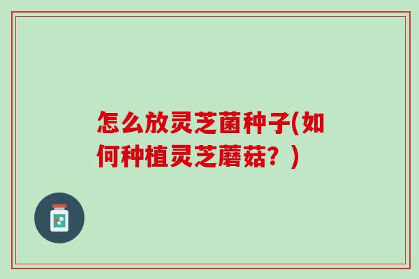 怎么放灵芝菌种子(如何种植灵芝蘑菇？)