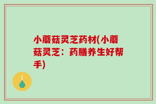 小蘑菇灵芝药材(小蘑菇灵芝:药膳养生好帮手) 小蘑菇灵芝药材(小蘑菇灵芝:药膳养生好帮手)
