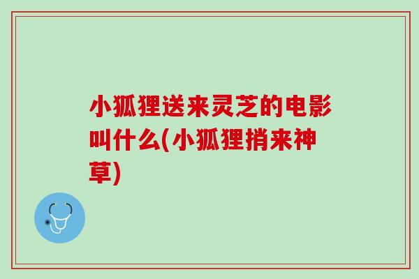 小狐狸送来灵芝的电影叫什么(小狐狸捎来神草)