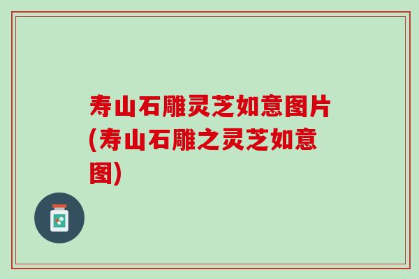 寿山石雕灵芝如意图片(寿山石雕之灵芝如意图)