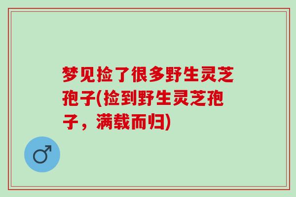 梦见捡了很多野生灵芝孢子(捡到野生灵芝孢子，满载而归)