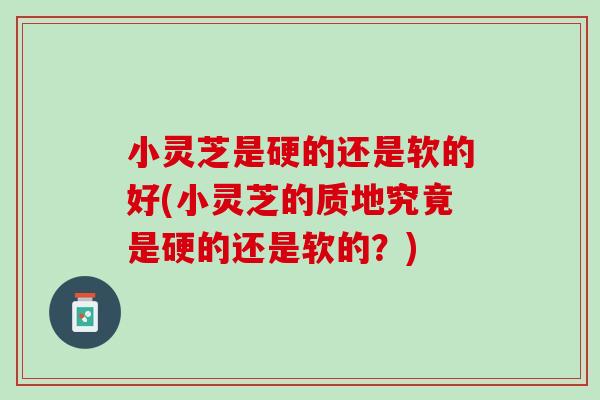 小灵芝是硬的还是软的好(小灵芝的质地究竟是硬的还是软的？)