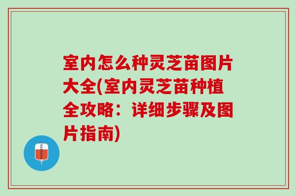 室内怎么种灵芝苗图片大全(室内灵芝苗种植全攻略：详细步骤及图片指南)