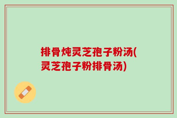 排骨炖灵芝孢子粉汤(灵芝孢子粉排骨汤)