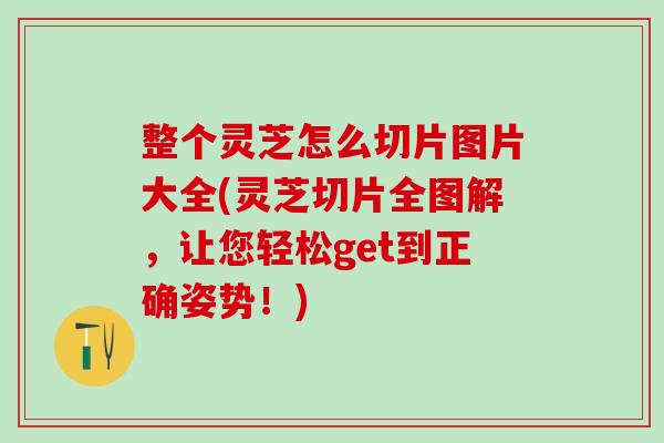 整个灵芝怎么切片图片大全(灵芝切片全图解，让您轻松get到正确姿势！)