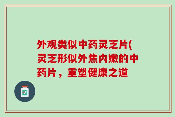 外观类似中药灵芝片(灵芝形似外焦内嫩的中药片，重塑健康之道