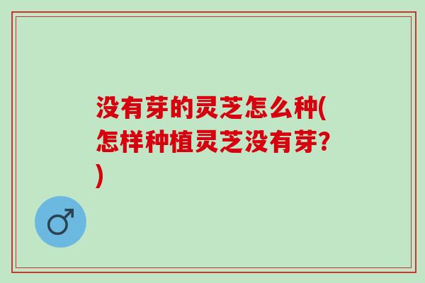 没有芽的灵芝怎么种(怎样种植灵芝没有芽？)
