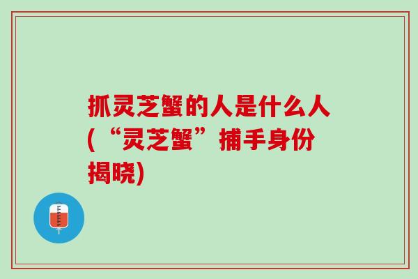 抓灵芝蟹的人是什么人(“灵芝蟹”捕手身份揭晓) 抓灵芝蟹的人是什么人(“灵芝蟹”捕手身份揭晓)