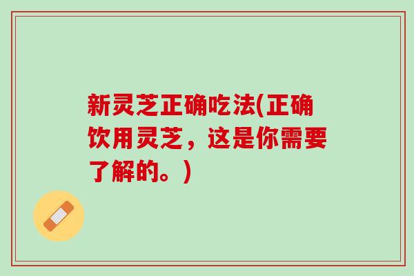 新灵芝正确吃法(正确饮用灵芝，这是你需要了解的。)