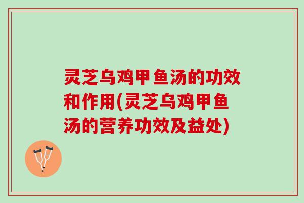 灵芝乌鸡甲鱼汤的功效和作用(灵芝乌鸡甲鱼汤的营养功效及益处)