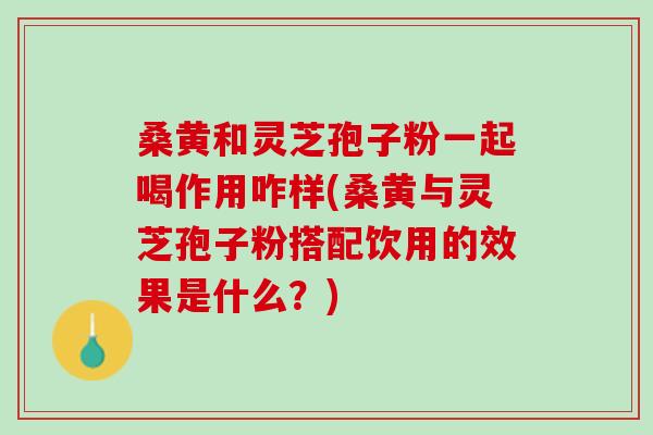 桑黄和灵芝孢子粉一起喝作用咋样(桑黄与灵芝孢子粉搭配饮用的效果是什么？)