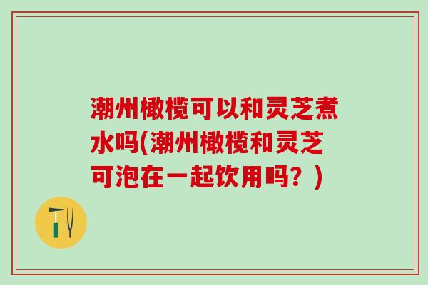 潮州橄榄可以和灵芝煮水吗(潮州橄榄和灵芝可泡在一起饮用吗？)