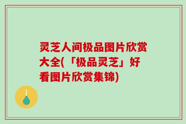 灵芝人间极品图片欣赏大全(「极品灵芝」好看图片欣赏集锦)