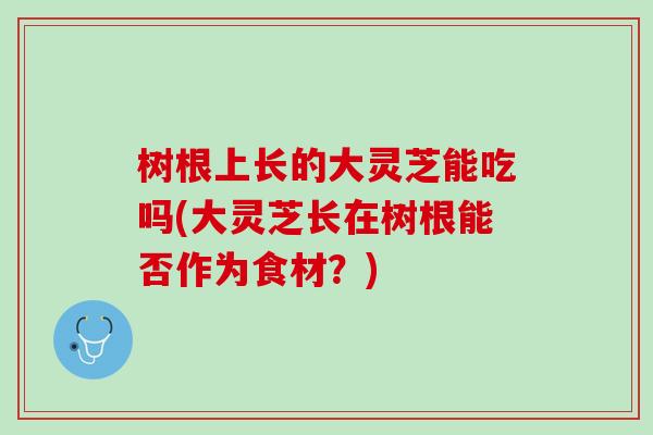 树根上长的大灵芝能吃吗(大灵芝长在树根能否作为食材？)