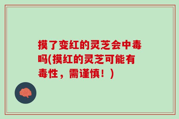 摸了变红的灵芝会中毒吗(摸红的灵芝可能有毒性，需谨慎！)