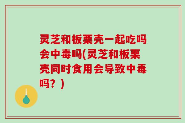 灵芝和板栗壳一起吃吗会中毒吗(灵芝和板栗壳同时食用会导致中毒吗？)