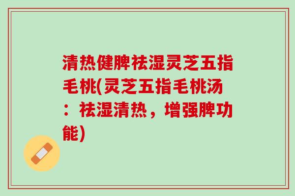 清热健脾祛湿灵芝五指毛桃(灵芝五指毛桃汤：祛湿清热，增强脾功能)