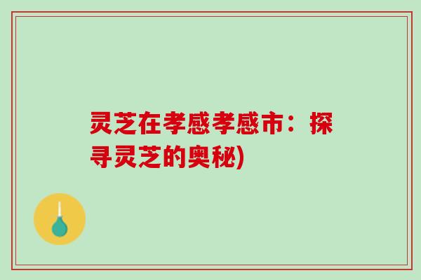 灵芝在孝感孝感市:探寻灵芝的奥秘) 灵芝在孝感孝感市:探寻灵芝的奥秘)