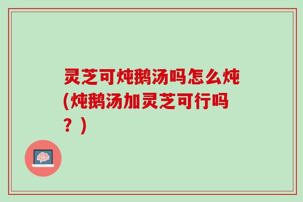 灵芝可炖鹅汤吗怎么炖(炖鹅汤加灵芝可行吗？)