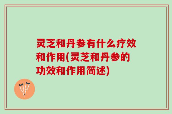 灵芝和丹参有什么疗效和作用(灵芝和丹参的功效和作用简述)