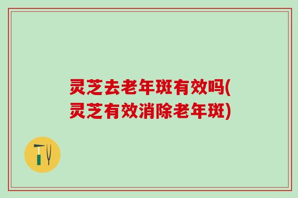 灵芝去老年斑有效吗(灵芝有效消除老年斑)