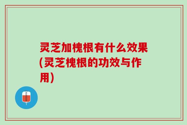 灵芝加槐根有什么效果(灵芝槐根的功效与作用)