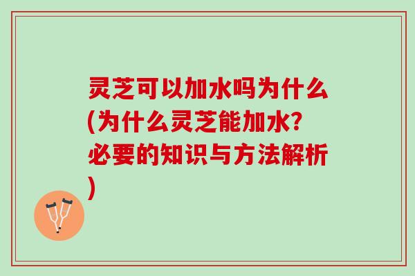 灵芝可以加水吗为什么(为什么灵芝能加水?必要的知识与方法解析) 灵芝可以加水吗为什么(为什么灵芝能加水?必要的知识与方法解析)