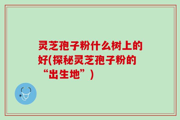 灵芝孢子粉什么树上的好(探秘灵芝孢子粉的“出生地”)