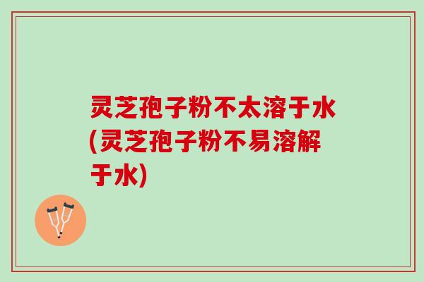 灵芝孢子粉不太溶于水(灵芝孢子粉不易溶解于水)