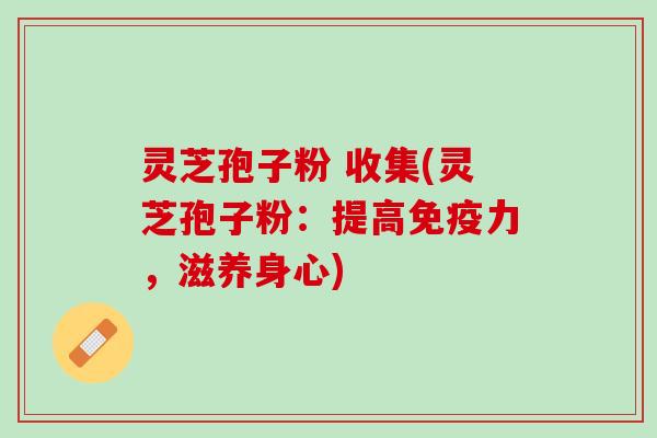 灵芝孢子粉 收集(灵芝孢子粉：提高免疫力，滋养身心)